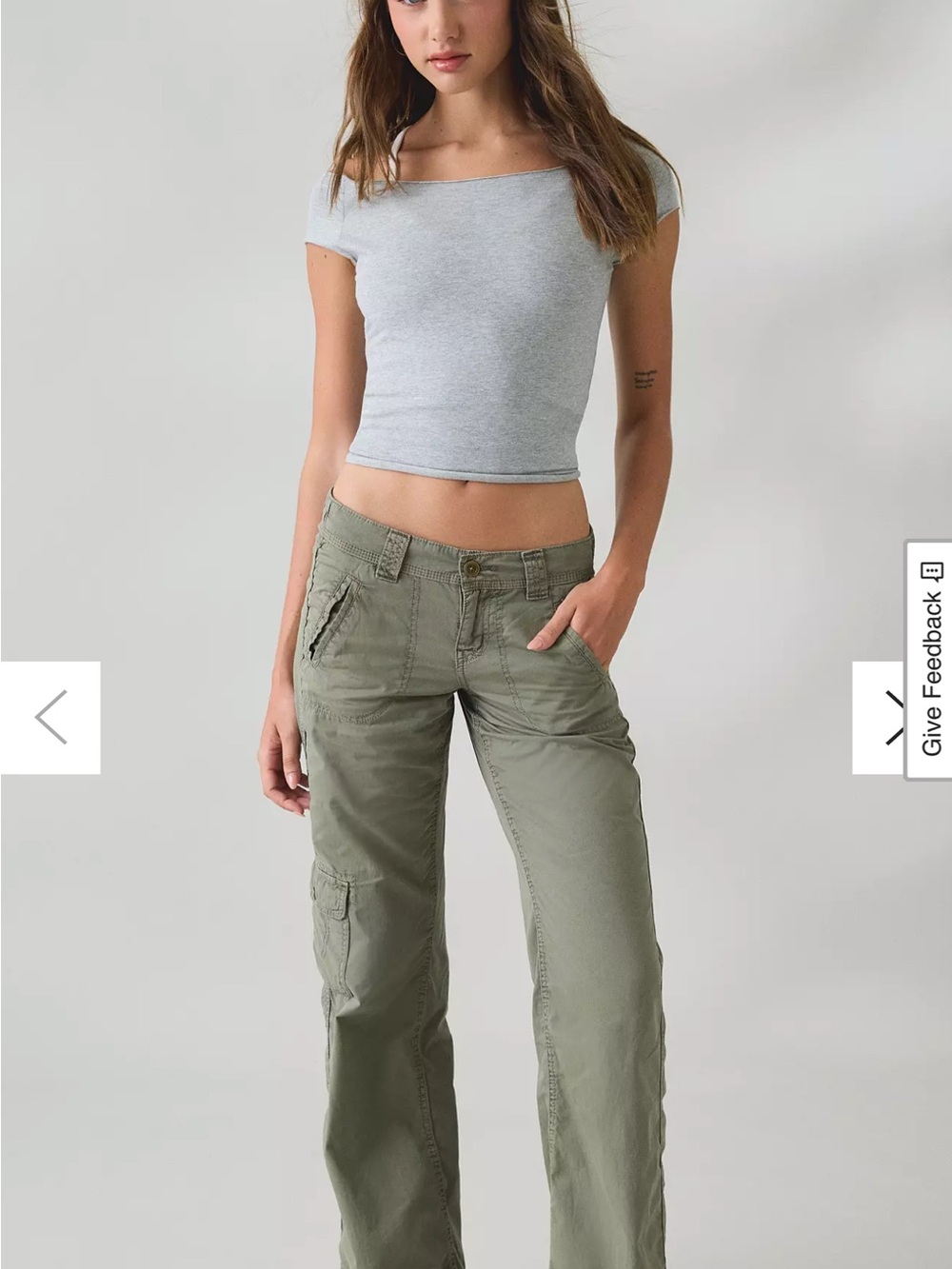 BDG Olive Wide-Leg Cargo Pants
